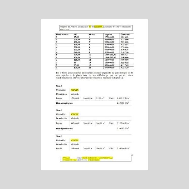 Imagen de Informe de tasación de piso para juzgado