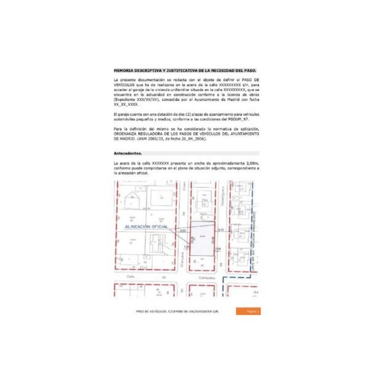 Imagen de Proyecto para solicitud de vado para coche