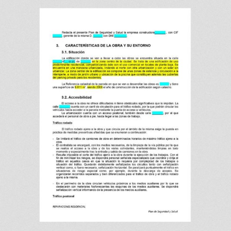 plan de seguridad y salud en obras y reformas de edificios