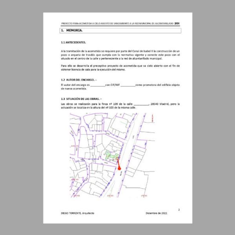 Imagen de Proyecto de acometida de saneamiento para una vivienda