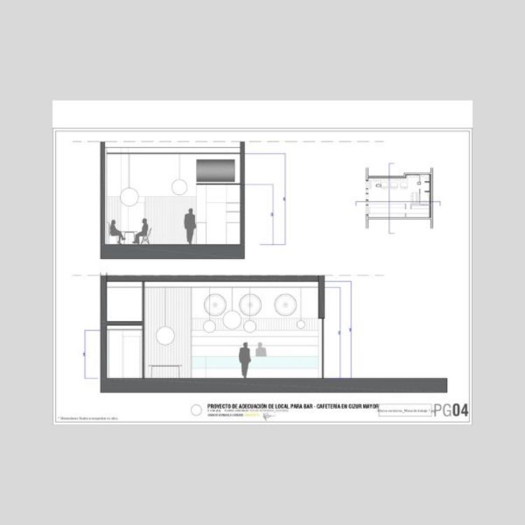 plano dwg adecuación local a bar