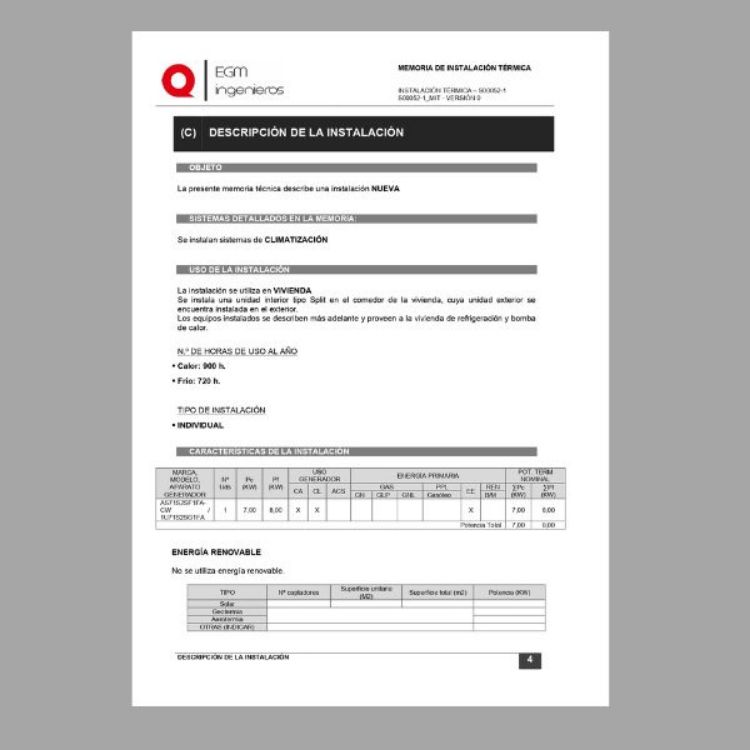 Imagen de Memoria técnica para instalación de aire acondicionado