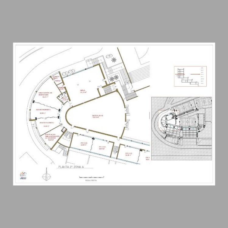 Plano de planta de modelo de certificado de obra ejecutada