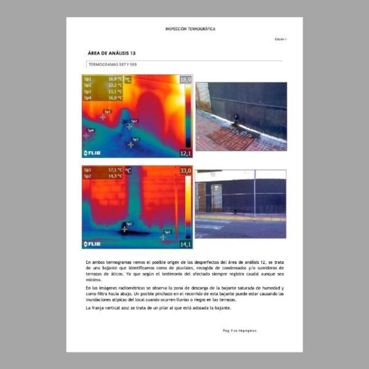 Imagen de Informe termográfico para averiguar las filtraciones en la cubierta comunitaria de un edificio