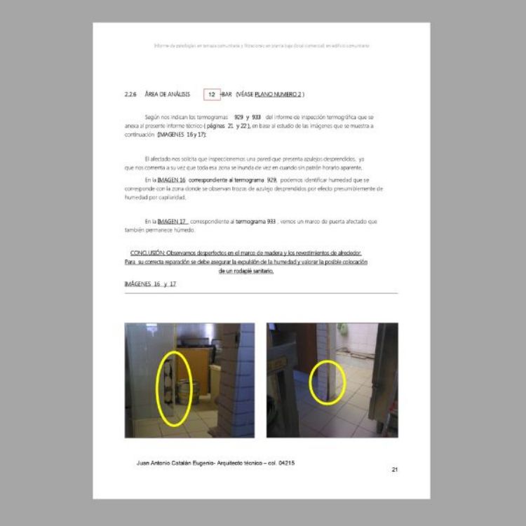 Imagen de Informe termográfico para averiguar las filtraciones en la cubierta comunitaria de un edificio