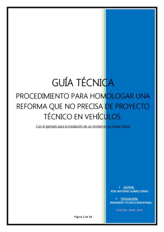 Imagen de Guía técnica + plantillas para gestionar la reforma de un vehículo que no necesite proyecto técnico