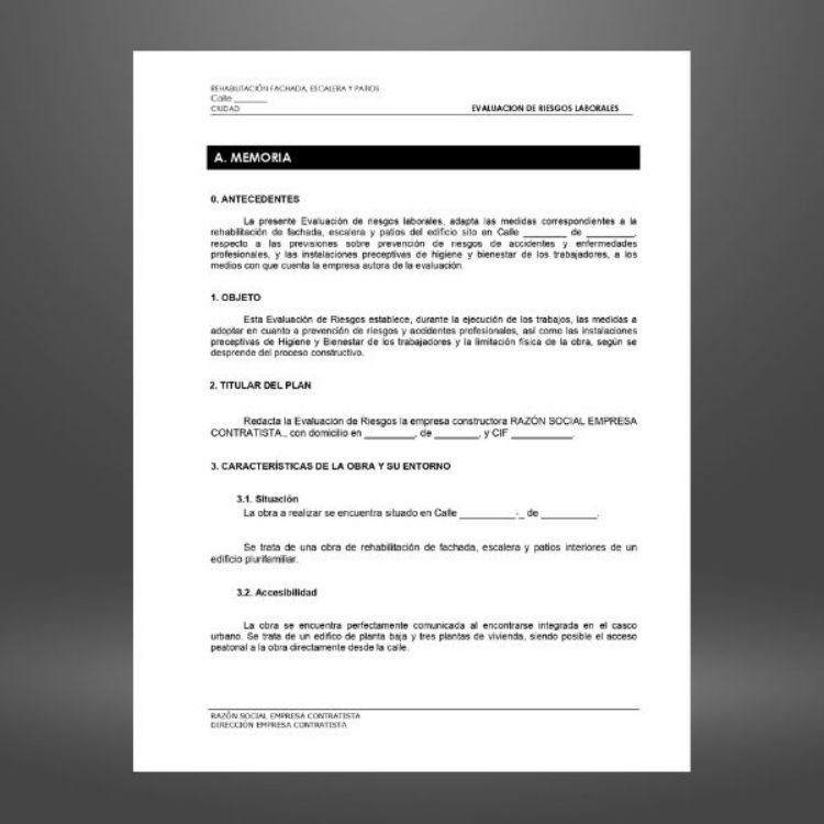 documento de gestión preventiva para trabajos de reparación de alero en fachada con plataforma elevadora