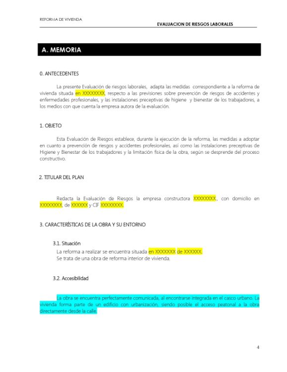 Evaluación de riesgos laborales para una reforma