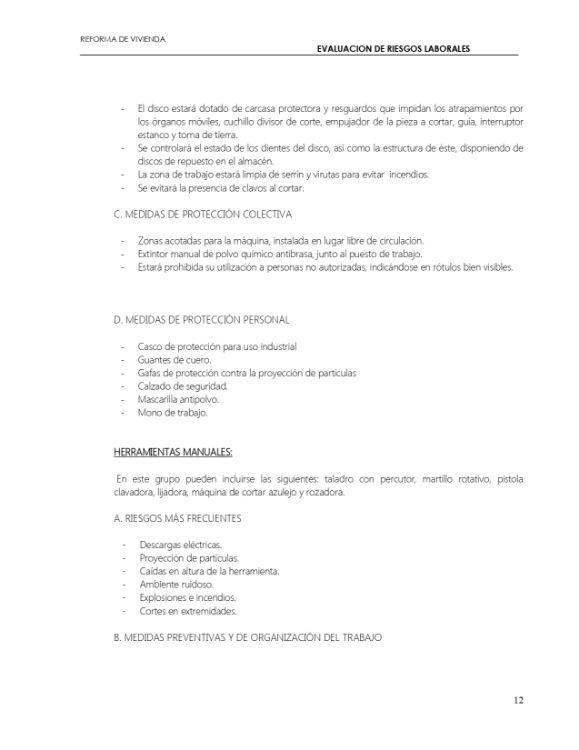 Modelo de plantilla para evaluación de riesgos laborales en construcción 