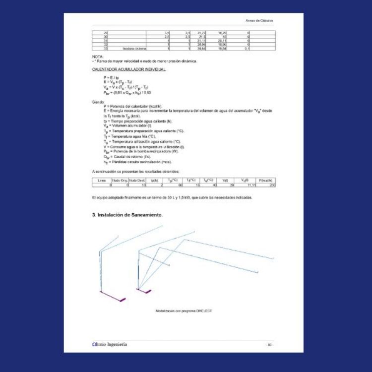 Calculo fontaneria proyecto local uso academia de formación