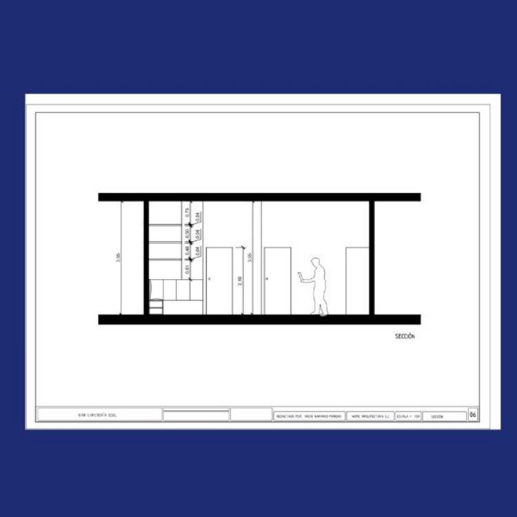 planos dwg para bar cafeteria en madrid