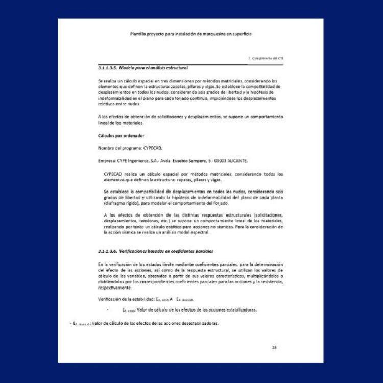 Imagen de Proyecto de marquesina para aparcamiento