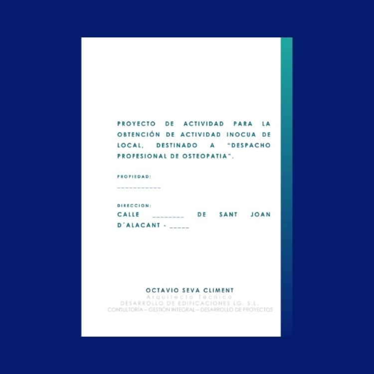 Imagen de Proyecto de apertura para un despacho de osteopatía
