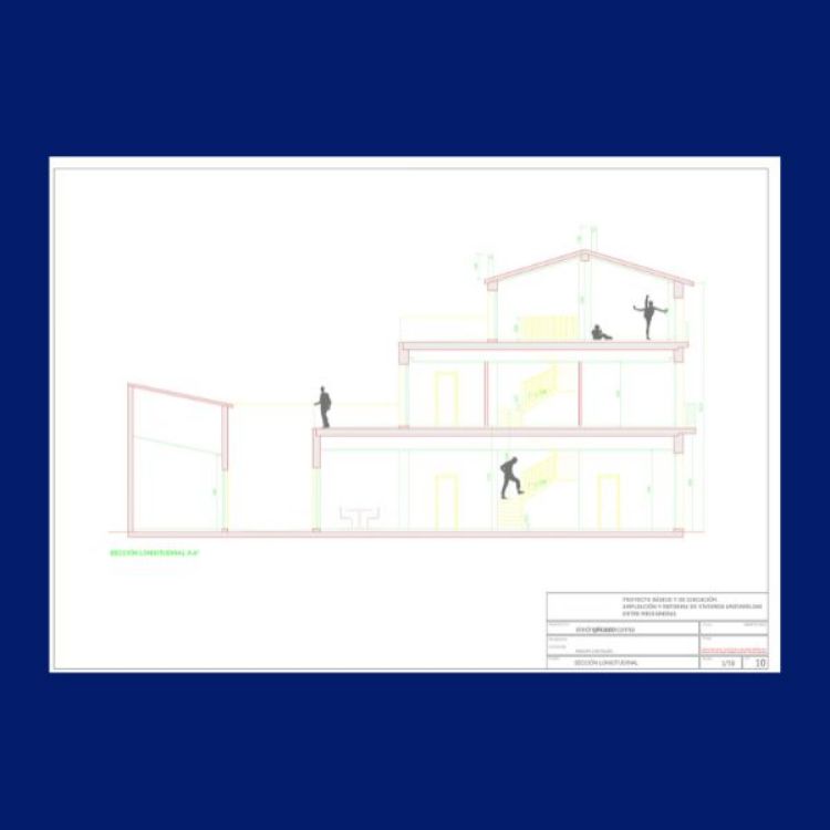 Imagen de Proyecto de reforma y ampliación de una vivienda unifamiliar de dos plantas entre medianeras
