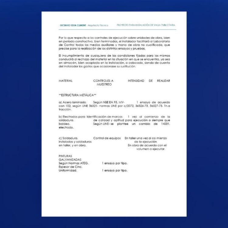 Imagen de Proyecto para instalación de valla publicitaria