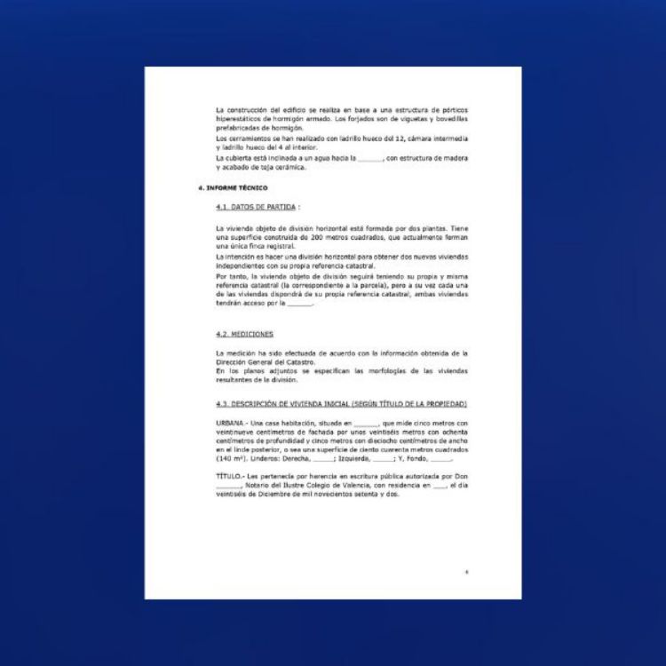 Imagen de Informe de división horizontal de vivienda entre medianeras