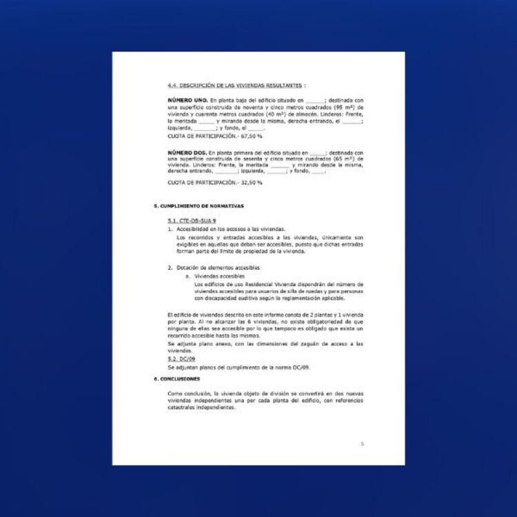 Imagen de Informe de división horizontal de vivienda entre medianeras