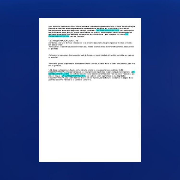 contrato tipo para subcontratistas