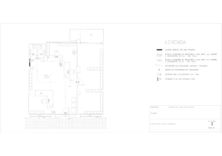 plano para proyecto de licencia para apertura de local