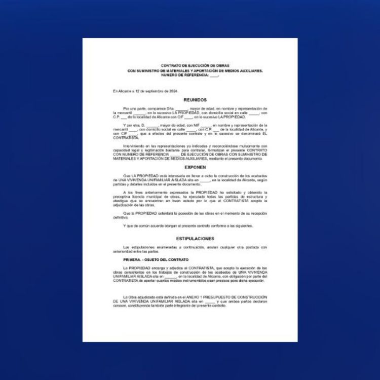 Imagen de Modelo de contrato de construcción de vivienda unifamiliar