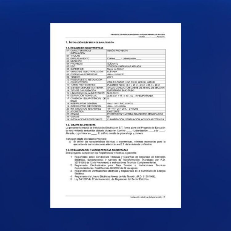 Imagen de Proyecto eléctrico de una vivienda unifamiliar PDF,DOCX, BC3 Y DWG