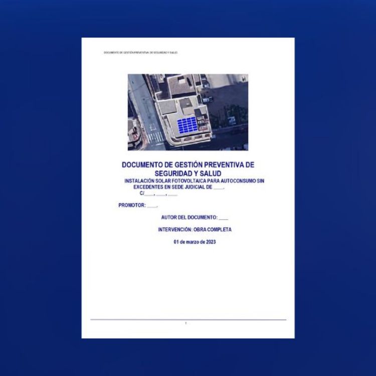 Imagen de Documento de gestión preventiva de seguridad y salud en instalación fotovoltaica