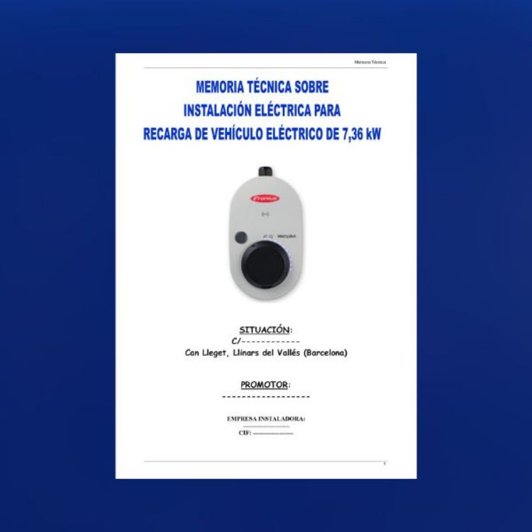 Imagen de Memoria técnica de instalación cargador vehículo eléctrico en vivienda
