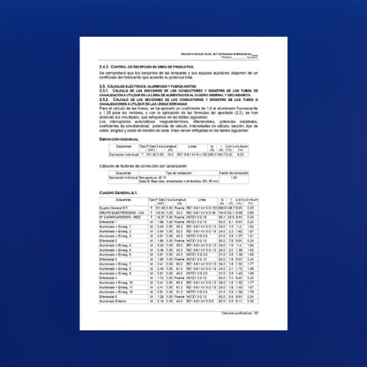 Imagen de Proyecto eléctrico de baja tensión para un parking público