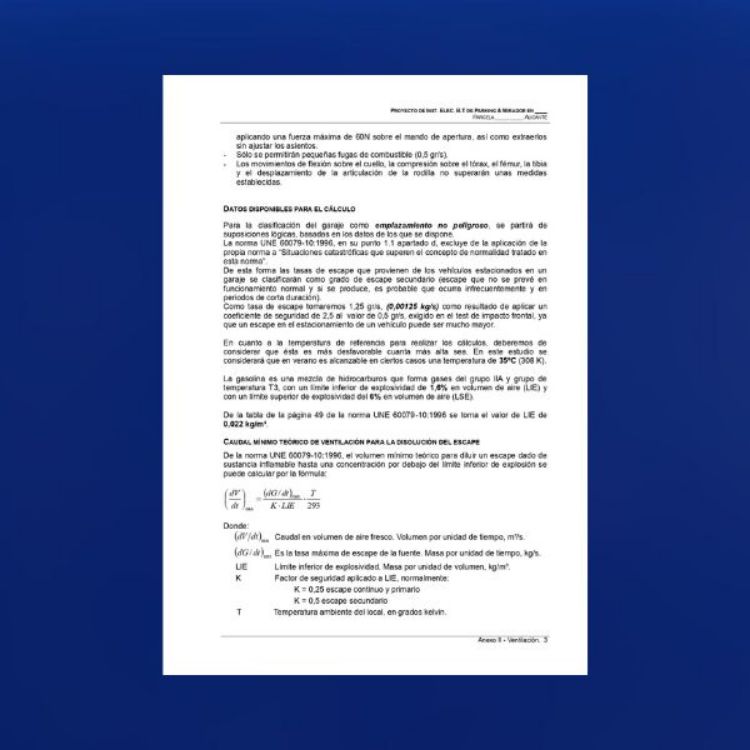 Imagen de Proyecto eléctrico de baja tensión para un parking público