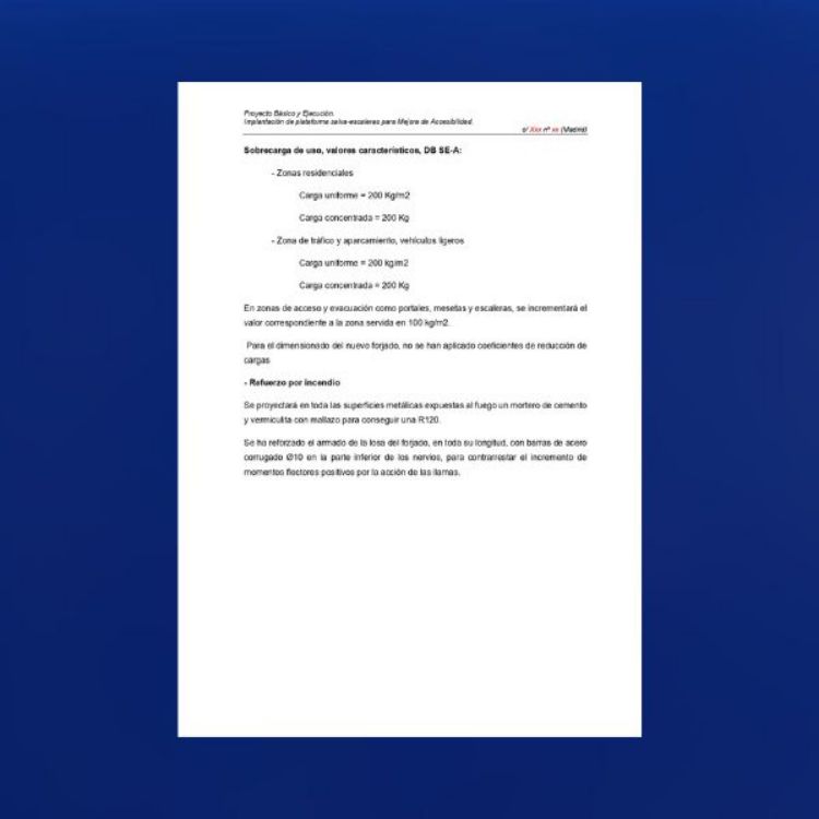 Contenido del proyecto de plataforma elevadora