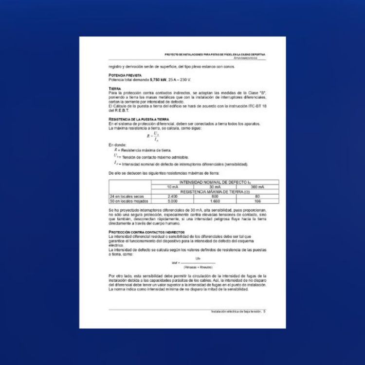 Imagen de Proyecto de instalaciones para pistas de pádel