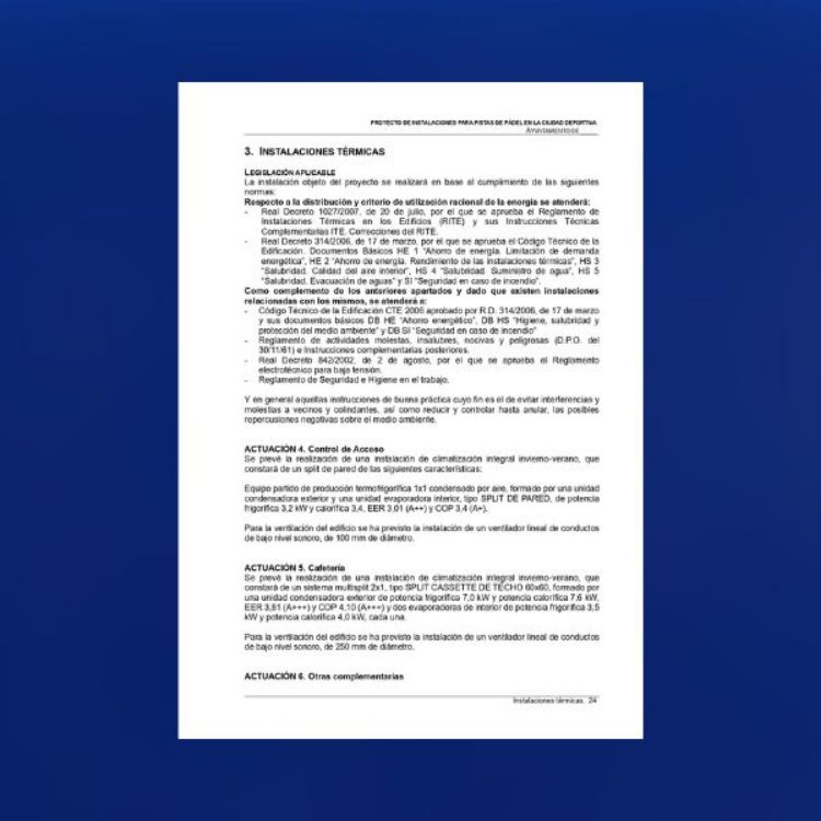 Imagen de Proyecto de instalaciones para pistas de pádel