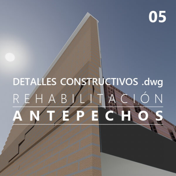 detalles constructivos DWG para reparar antepechos con grietas y fisuras
