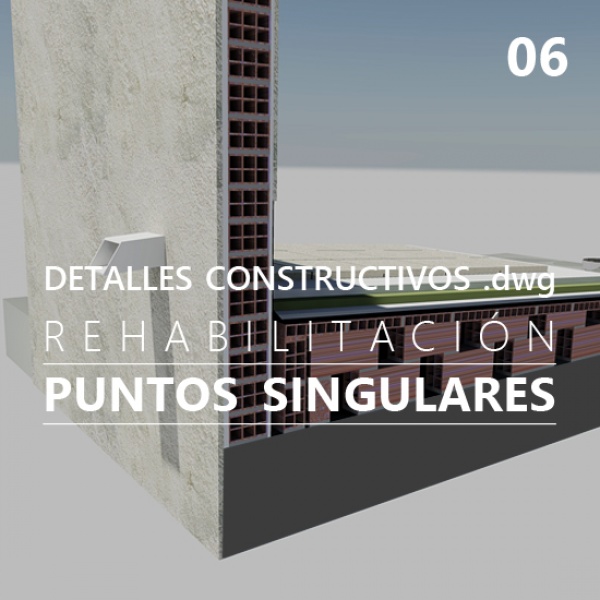 Detalles constructivos DWG para la reparación puntos difíciles en cubiertas planas