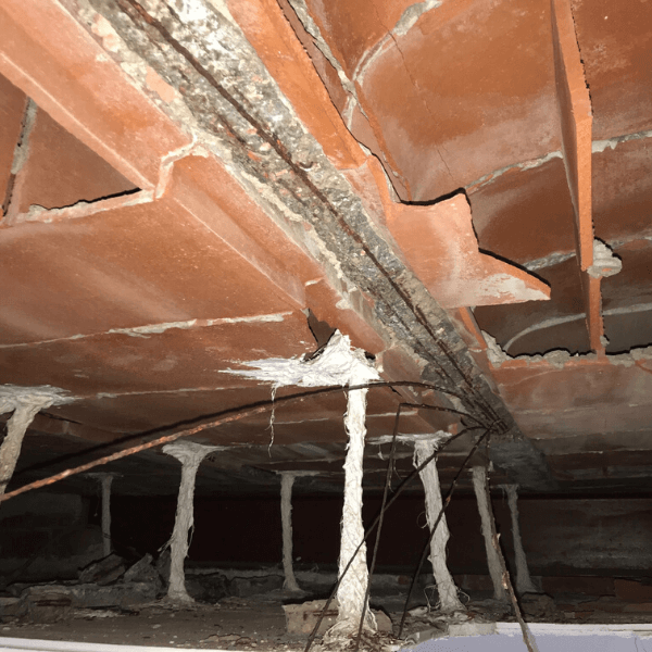 Proyecto para la rehabilitación cubierta plana afectada por un derrumbe