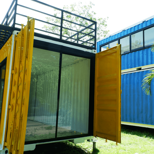 Planos estructurales de un hotel realizado con containers (contenedor)