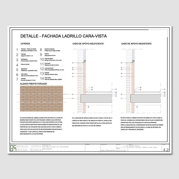 Informe de rehabilitación en fachada con ladrillo caravista - Imagen 4