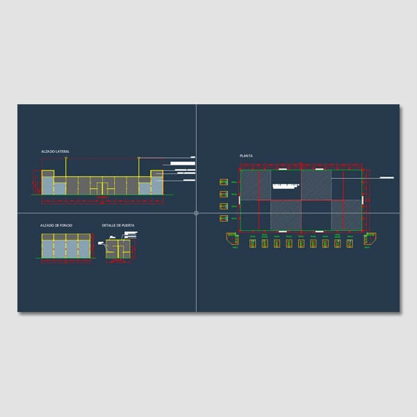 plano dwg para la construcción de pista de pádel