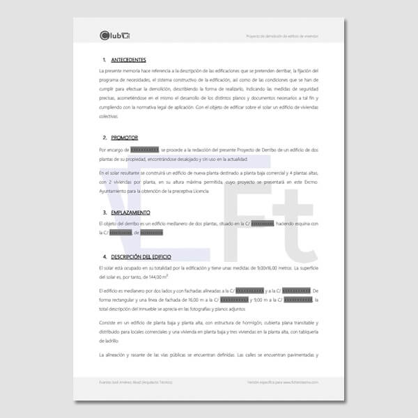 Proyecto para derribo de edificios - Imagen 2