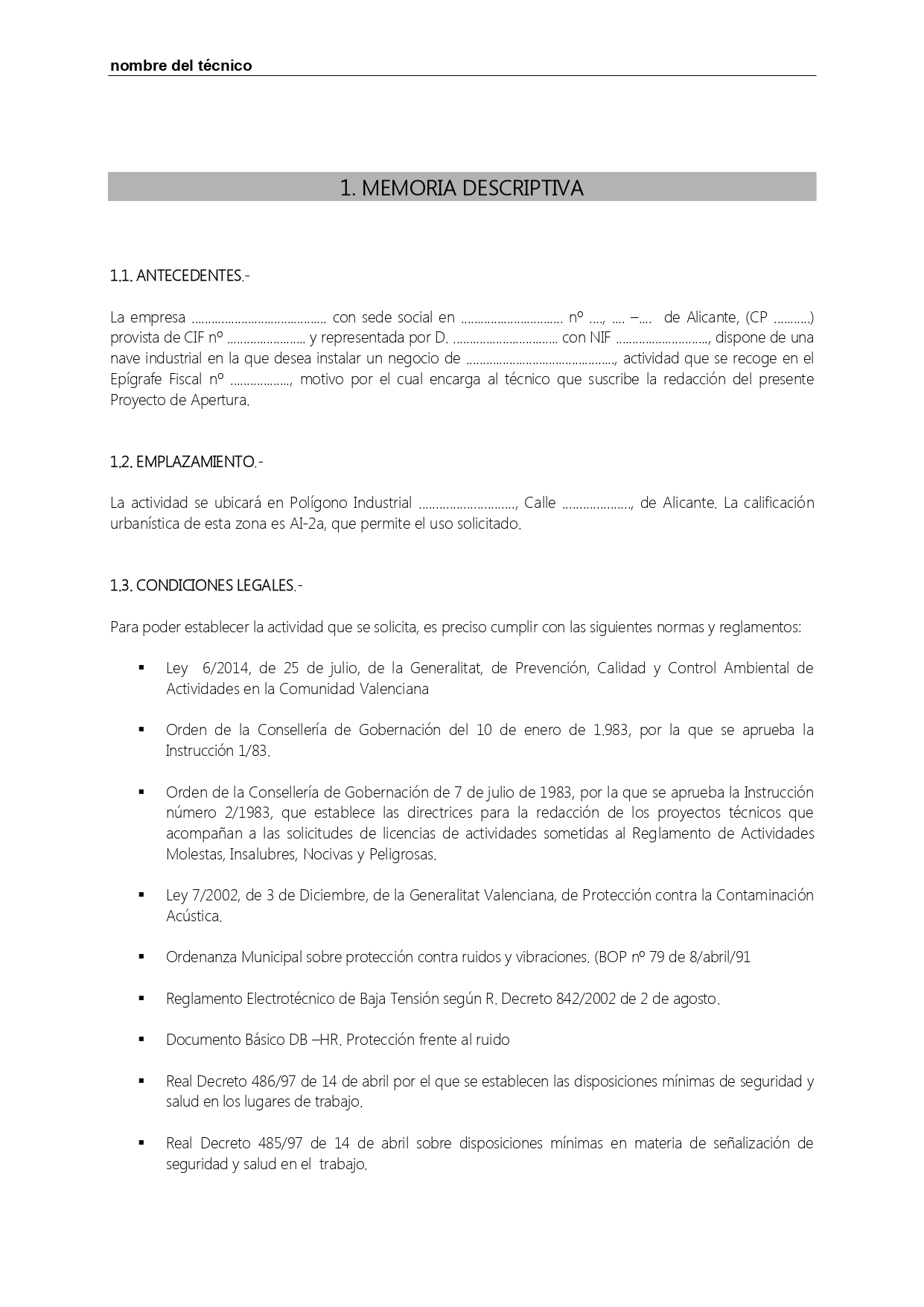 Proyecto de declaración responsable ambiental para una nave del "venta al por mayor" y almacén - Imagen 2