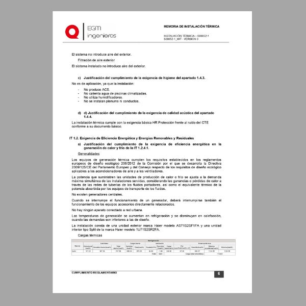 Memoria técnica para instalación de aire acondicionado - Imagen 3