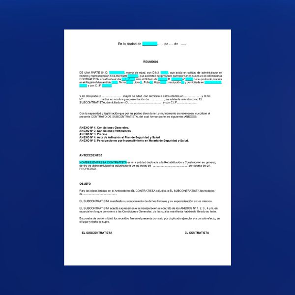 Modelo contrato de subcontratación - Imagen 3