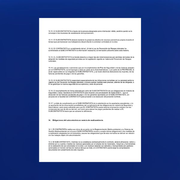 Modelo contrato de subcontratación - Imagen 4
