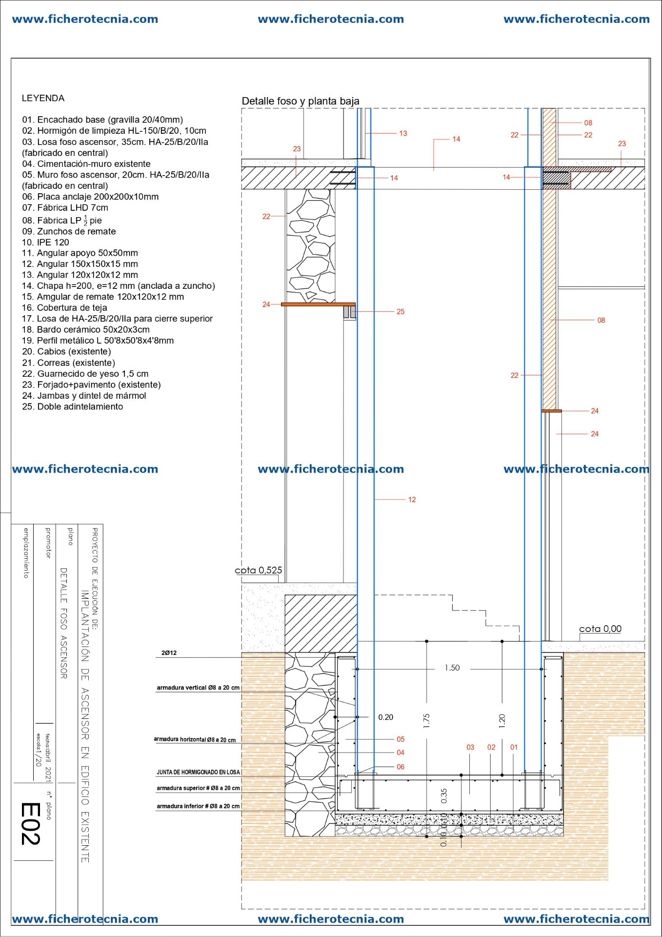 Proyecto de ejecución para colocar un ascensor en un edificio existente con espacio reducido - Imagen 7