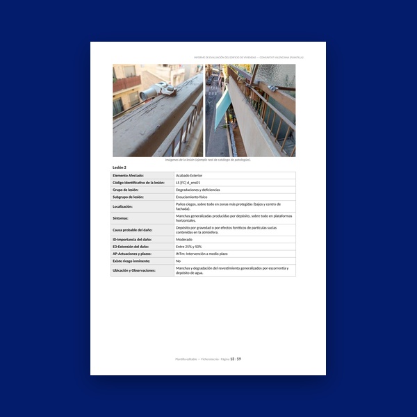 Informe de Evaluación de Edificio de Viviendas - Plantilla editable DOCX y modelo real - Imagen 4