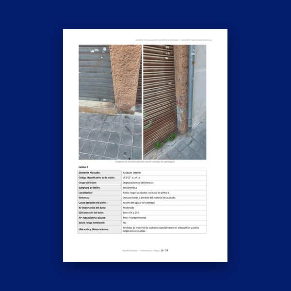 Informe de Evaluación de Edificio de Viviendas - Plantilla editable DOCX y modelo real - Imagen 5
