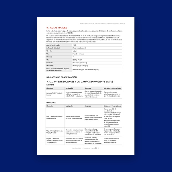 Informe de Evaluación de Edificio de Viviendas - Plantilla editable DOCX y modelo real - Imagen 8