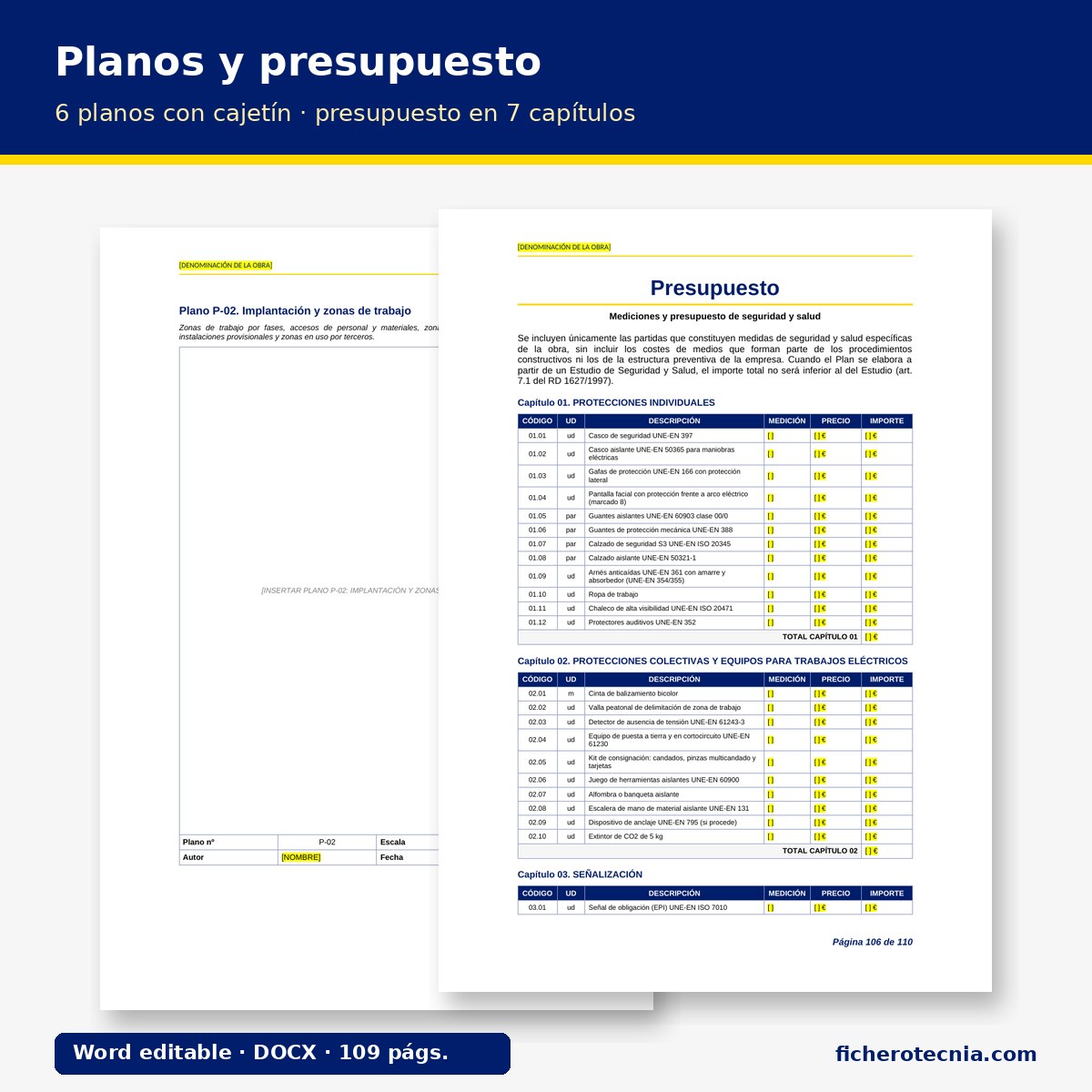 Plan de Seguridad y Salud en instalación eléctrica de baja tensión – Modelo editable DOCX - Imagen 4