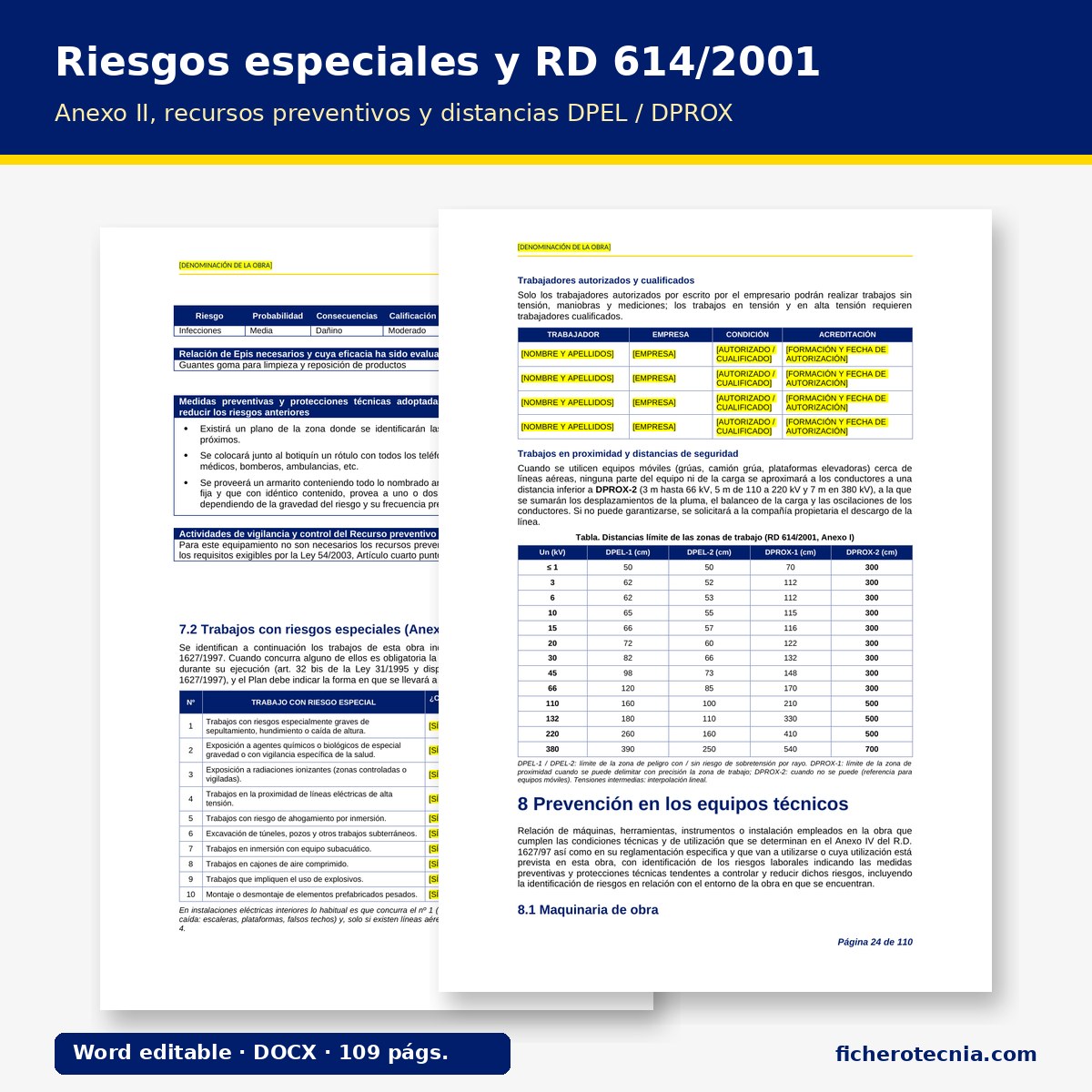 Plan de Seguridad y Salud en instalación eléctrica de baja tensión – Modelo editable DOCX - Imagen 3